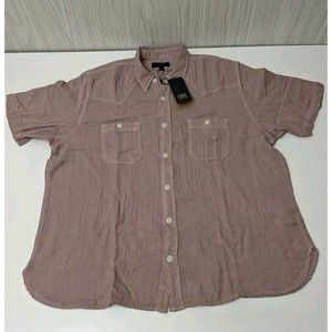 NEW NWT FRYE Western Shirt Mens XL Natural Button Front New $128 Purple Lilac